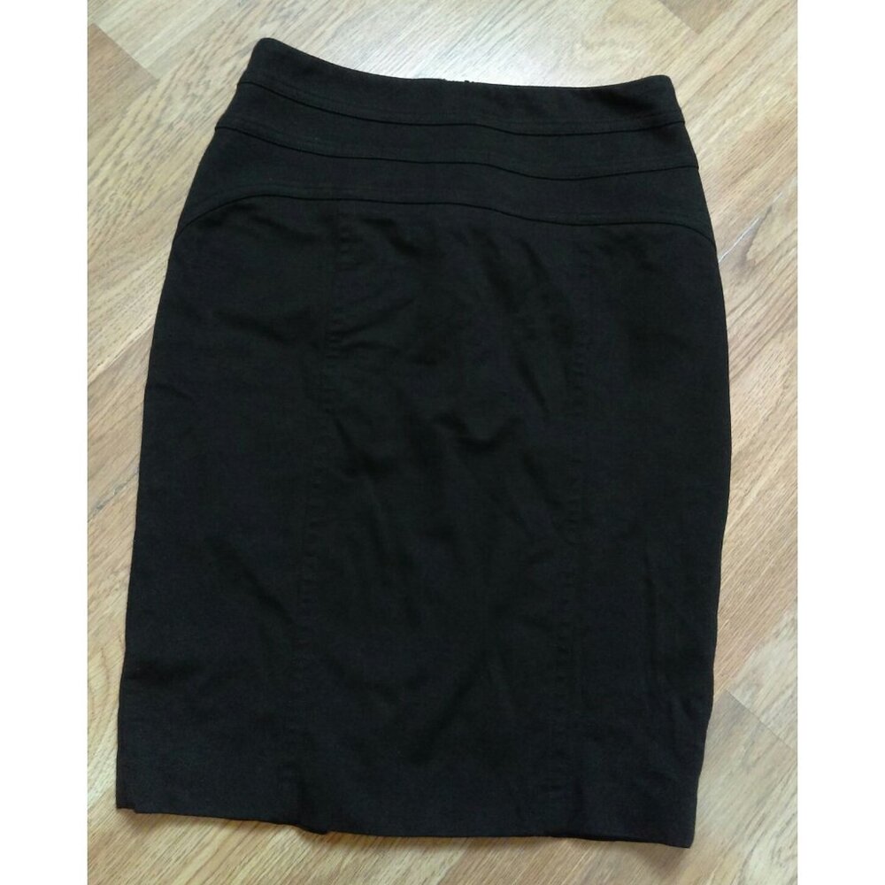 INC International Concepts Black Knee Length Pencil Slitted Skirt Size 2